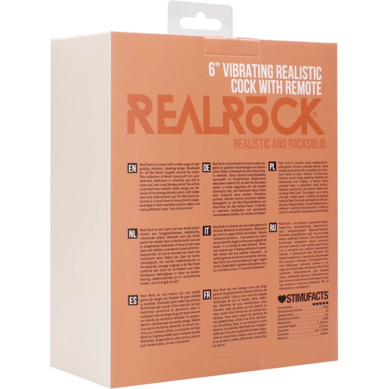 RealRock - Wibrujące realistyczne dildo z jądrami  15 cm